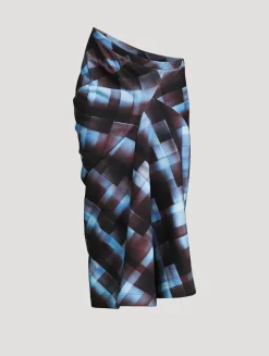 Harens Asymmetric Jersey Midi Skirt