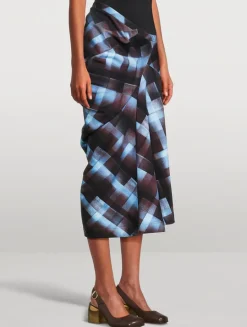 Harens Asymmetric Jersey Midi Skirt