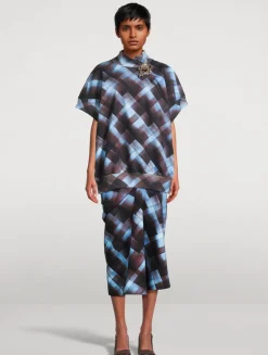 Harens Asymmetric Jersey Midi Skirt