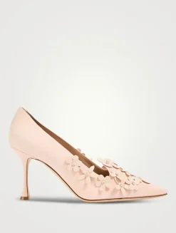 Harneclo Floral-Appliqué Suede Pumps