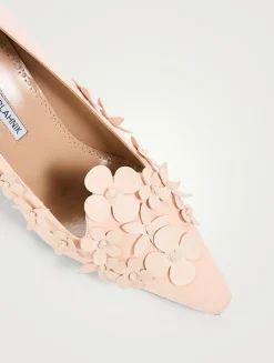 Harneclo Floral-Appliqué Suede Pumps