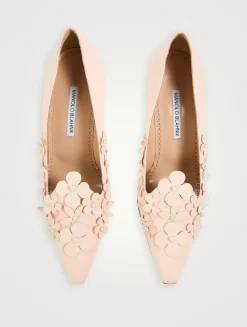 Harneclo Floral-Appliqué Suede Pumps