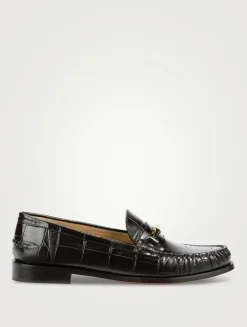 Harry Croc-Embossed Leather Loafers