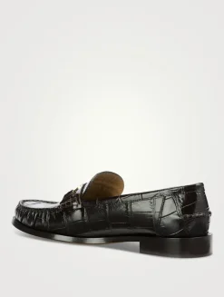 Harry Croc-Embossed Leather Loafers