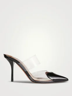 Heart Patent Leather And PVC Mules