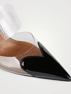 Heart Patent Leather And PVC Mules