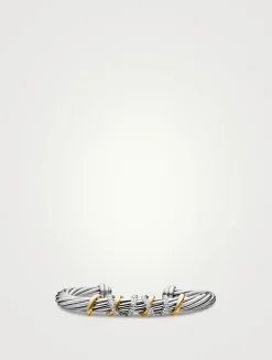 Helena Center Station Bracelet In Sterling Silver With 18k Yellow Gold And Diamonds, 6mm