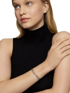 Helena Center Station Bracelet In Sterling Silver With 18k Yellow Gold And Diamonds, 6mm