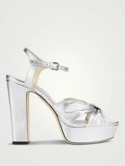 Heloise Metallic Leather Platform Sandals