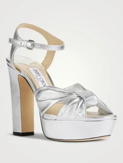 Heloise Metallic Leather Platform Sandals