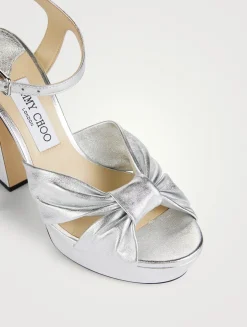 Heloise Metallic Leather Platform Sandals