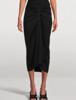 Herchive Jersey Knotted Midi Skirt