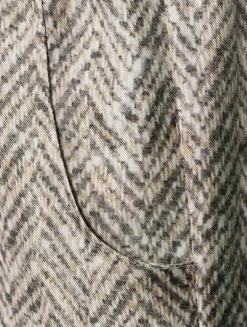 Herringbone Silk Drawstring Trousers