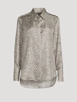 Herringbone Silk Shirt