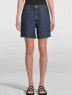 High-Rise Baggy Denim Shorts