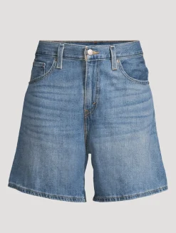 High-Rise Baggy Denim Shorts