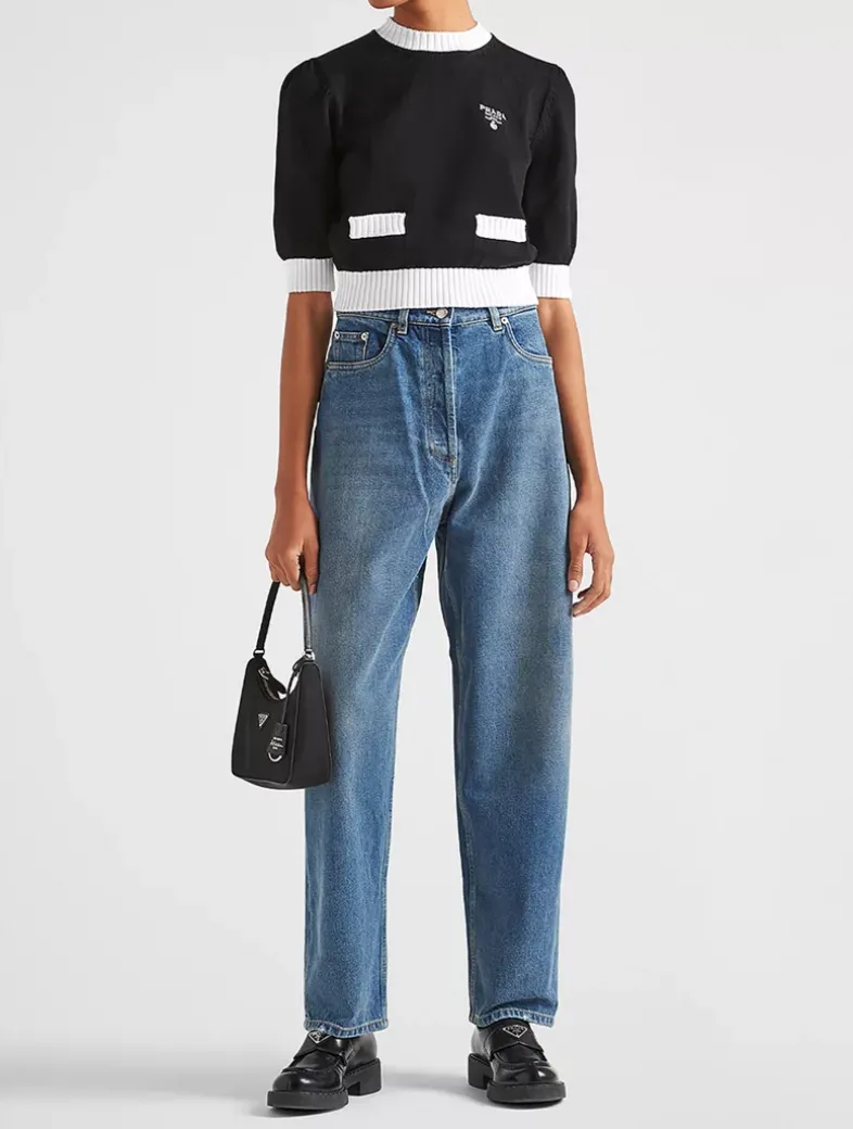 High-waisted Denim Jeans