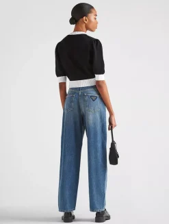High-waisted Denim Jeans