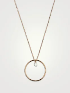 Hélios 18K Rose Gold Circle Necklace With Diamond