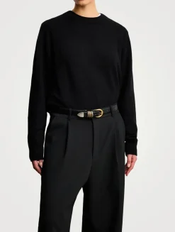 Hollyhock Mixed Metal Leather Belt