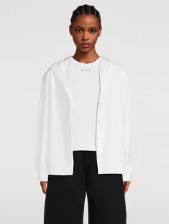 Hooded Poplin Shirt