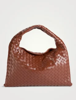 Hop Intrecciato Leather Shoulder Bag