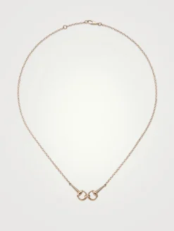 Horsebit 18K Rose Gold Diamond Chain Necklace