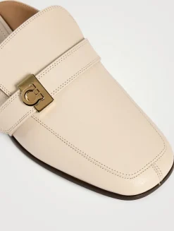 Hug Leather Loafer Mules