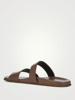 Hugh Leather Slide Sandals