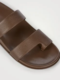Hugh Leather Slide Sandals