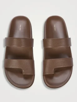 Hugh Leather Slide Sandals