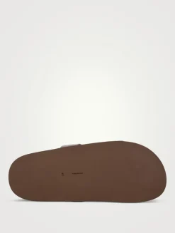 Hugh Leather Slide Sandals