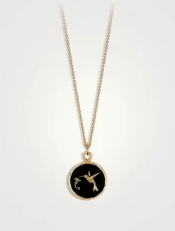 Hummingbird 14K Gold Talisman Necklace
