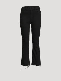 Hustler High-Rise Bootcut Jeans With Fray