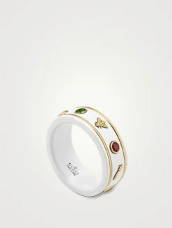 Icon 18K Gold Ring With Gemstones