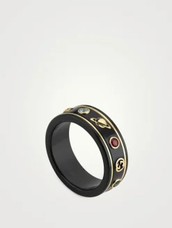 Icon 18K Gold Ring With Gemstones