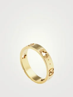 Icon 18K Gold Ring With Stars