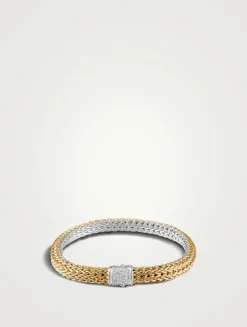 Icon 6.5mm Reversible Bracelet With Pavé Diamonds