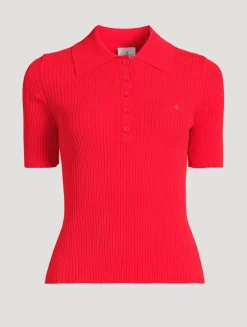 Iconic Rib-Knit Polo Shirt