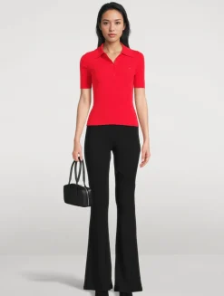 Iconic Rib-Knit Polo Shirt