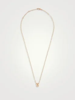 Iconica 18K Rose Gold Pendant Necklace With Diamonds