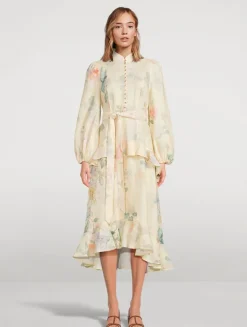 Illuminate Puff-Sleeve Dress In Floral Print