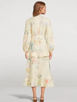 Illuminate Puff-Sleeve Dress In Floral Print