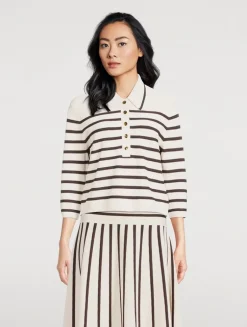 Illuminate Stripe Jacquard Polo Sweater