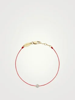 Illusion 18K Gold String Bracelet With Diamonds