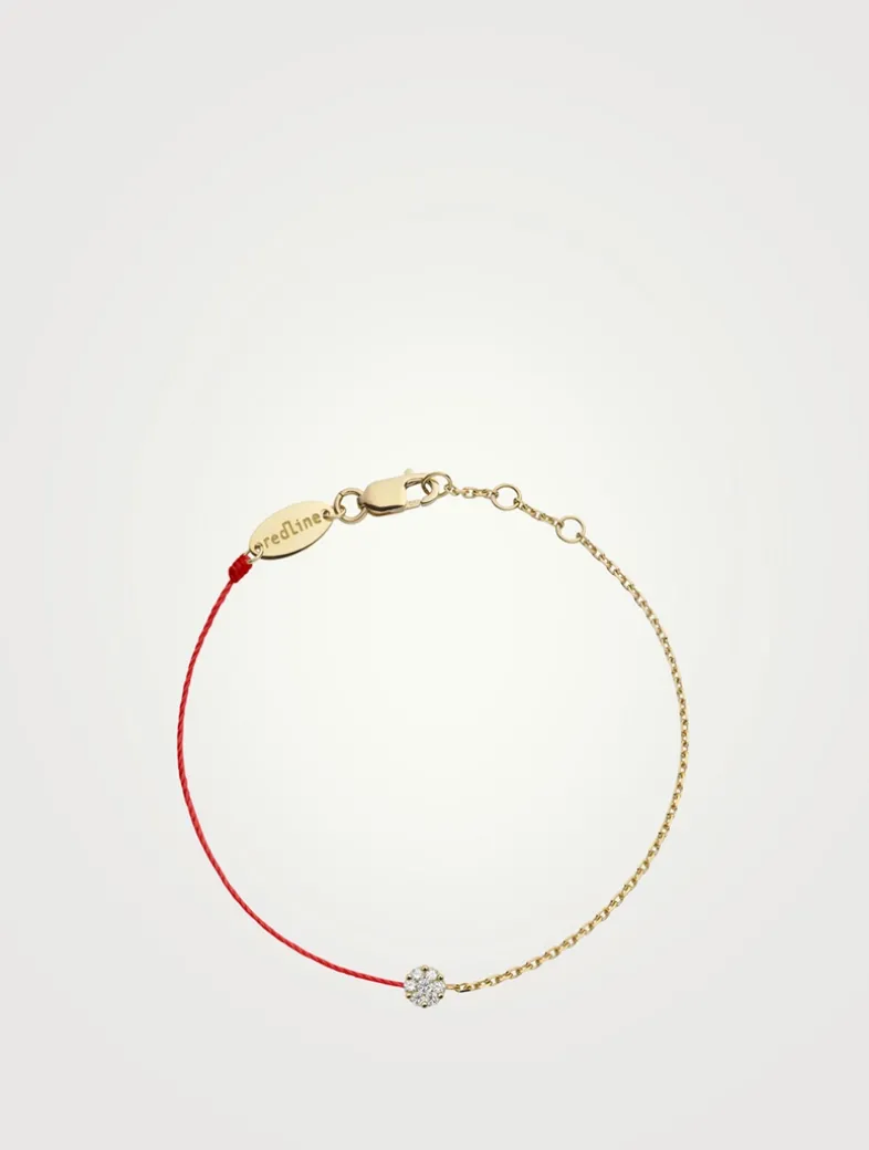 Illusion 18K Gold String-Chain Bracelet With Diamonds