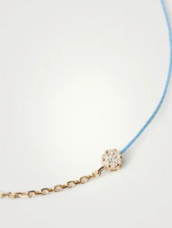 Illusion 18K Gold String-Chain Bracelet With Diamonds