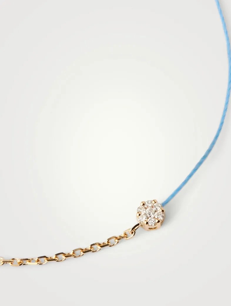 Illusion 18K Gold String-Chain Bracelet With Diamonds