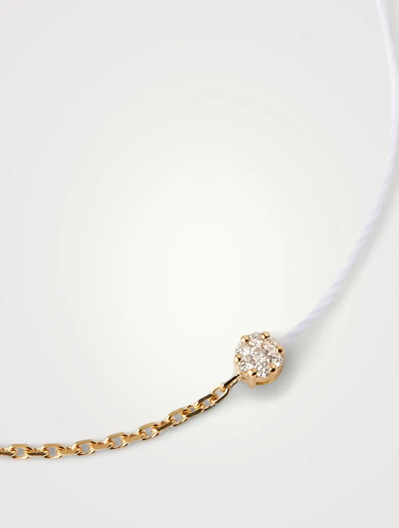 Illusion 18K Gold String-Chain Bracelet With Diamonds