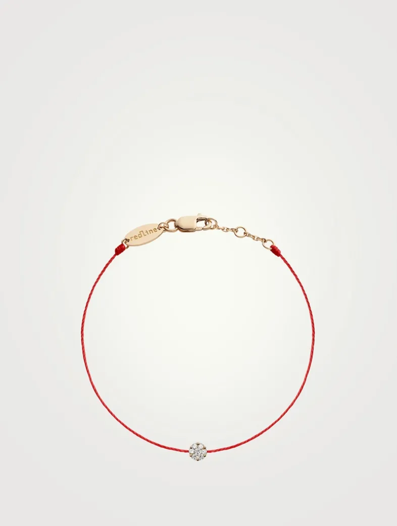 Illusion 18K Rose Gold String Bracelet With Diamonds
